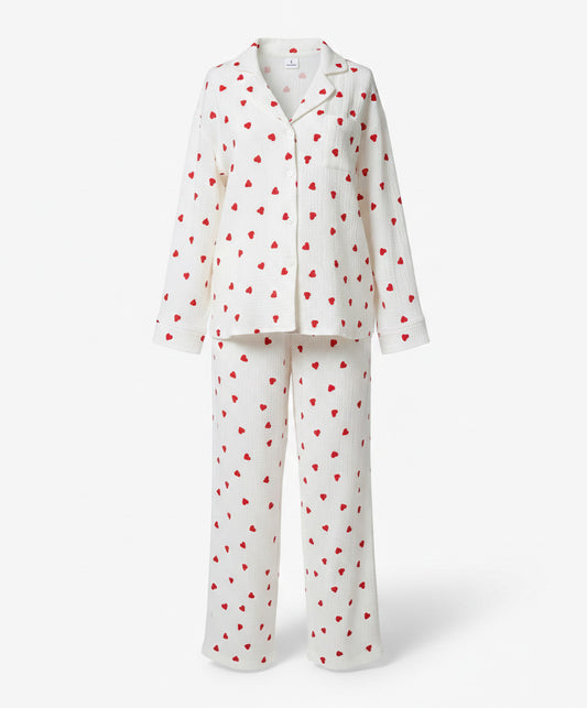Aelra - Cotton muslin heart pyjamas